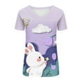 thumbnail image 4 of T-shirts d'Été pour Femmes Grande Taille en Liquidation, Col en V, Imprimé de Pâques, T-shirts Mode Confortables, Chemisiers pour Femme, Hauts, T-Shirt à Col en V pour Femmes en Liquidation, 4 of 5