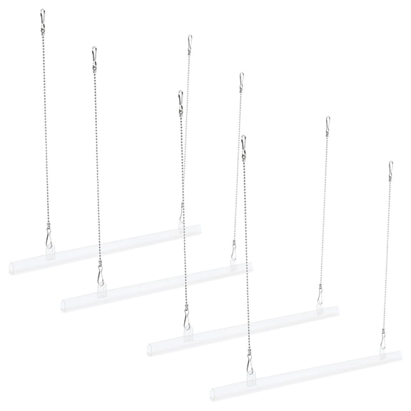 Hemoton 4 Sets Transparent Poster Display Rails for Hanging Paintings and Artwork, Wall Mount Hanging Tool