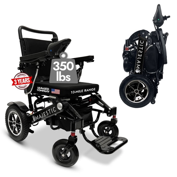 350 lbs Weight Capacity Electric Wheelchair,Long Battery Range, US Based Customer Support, Electric Wheelchairs for Adults, Lightweight Wheel Chair for Seniors, Remote Controlled, IQ-7000 by Majestic