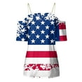 thumbnail image 4 of Dyegold Summer Tops for Women 2023 Trendy, Cold Shoulder Cami Tops for Womens Blouses Dressy 4th of July US Flag Tees Shirt Summer Casual Short Sleeve ​Tunics, 4 of 5