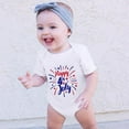 thumbnail image 7 of Splozh 4th of July Baby Outfit Toddler 4th Of July Letters Prints Short Sleeve Independence Day Romper Summer Cloths White,6-12 Months, 7 of 7