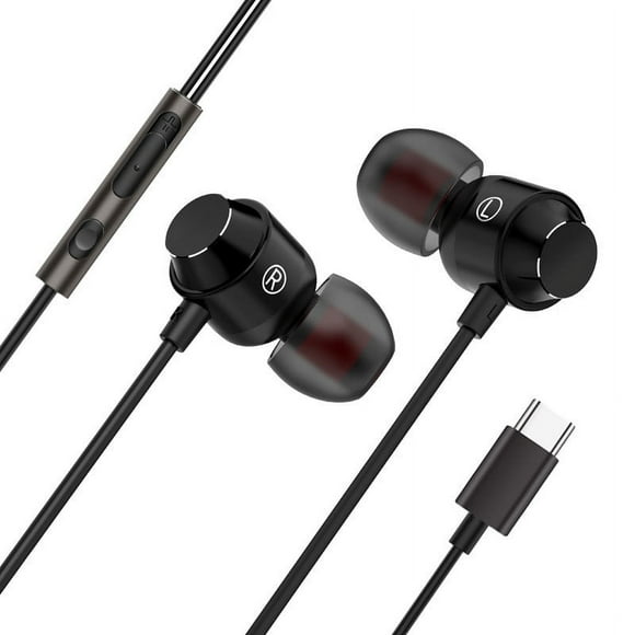 TopLLC Type-C USB-C In-Ear Earphone Headset Headphone Earbuds Wth Wire-controlled Mic on Clearance
