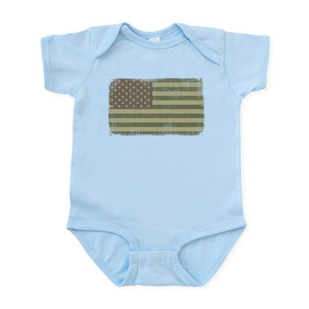 

CafePress - Camo American Flag [Vintage] Infant Bodysuit - Baby Light Bodysuit Size Newborn - 24 Months