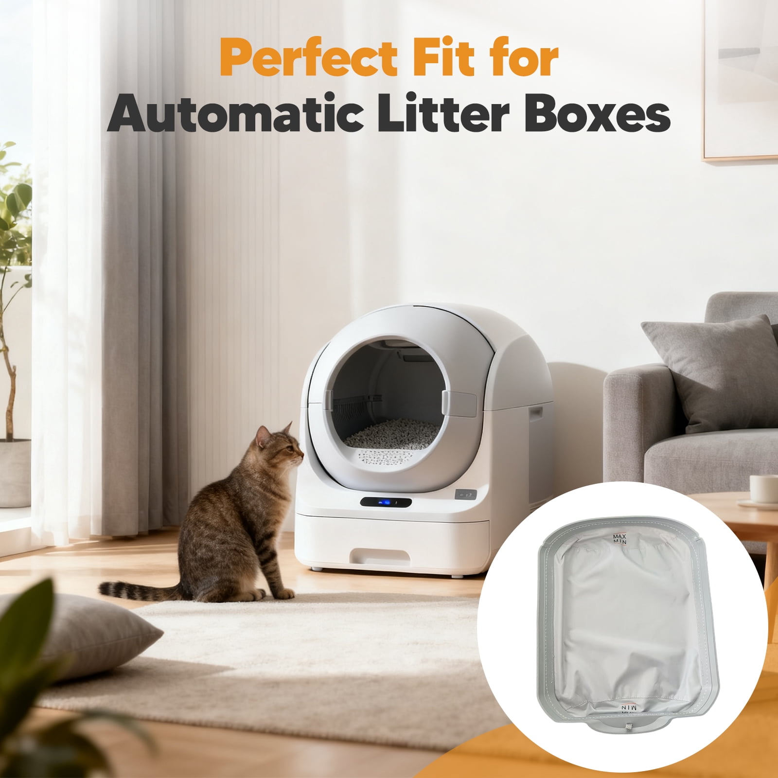 Cat Litter Box Mat Soft Cat Box Pad Automatic Cat Litter Mat Waterproof Triple Protection Fabric for Kitten Use