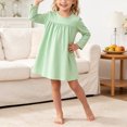 thumbnail image 2 of OJSFQUFP Girls' Long Sleeved Home Nightgown Leisure Cute Solid Color Dress, 2 of 8