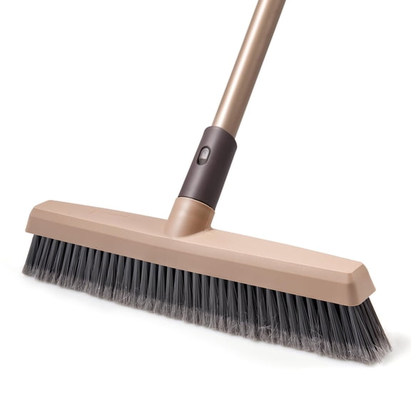 Eyliden Carpet Broom, Angle Carpet Brush with 48" Long Handle, Stiff Bristle Floor Carpet Brush Sweeper for Pet Hair, Patio Garage Deck Concrete Wood Stone Carpet Cleaning Rake Push Broom
