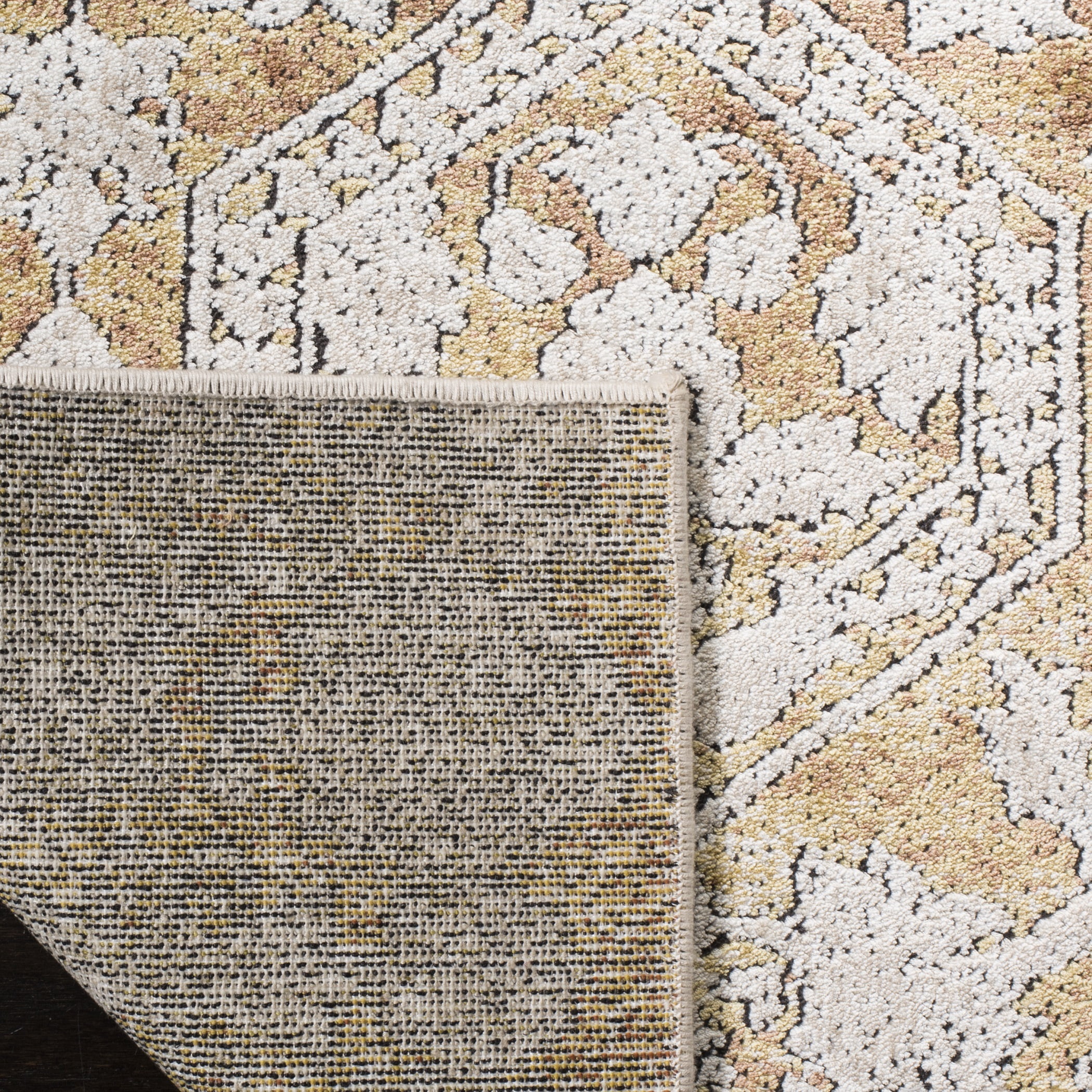 SAFAVIEH Palermo Kelleh Faded Transitional Area Rug, Gold/Beige, 9' x 12'