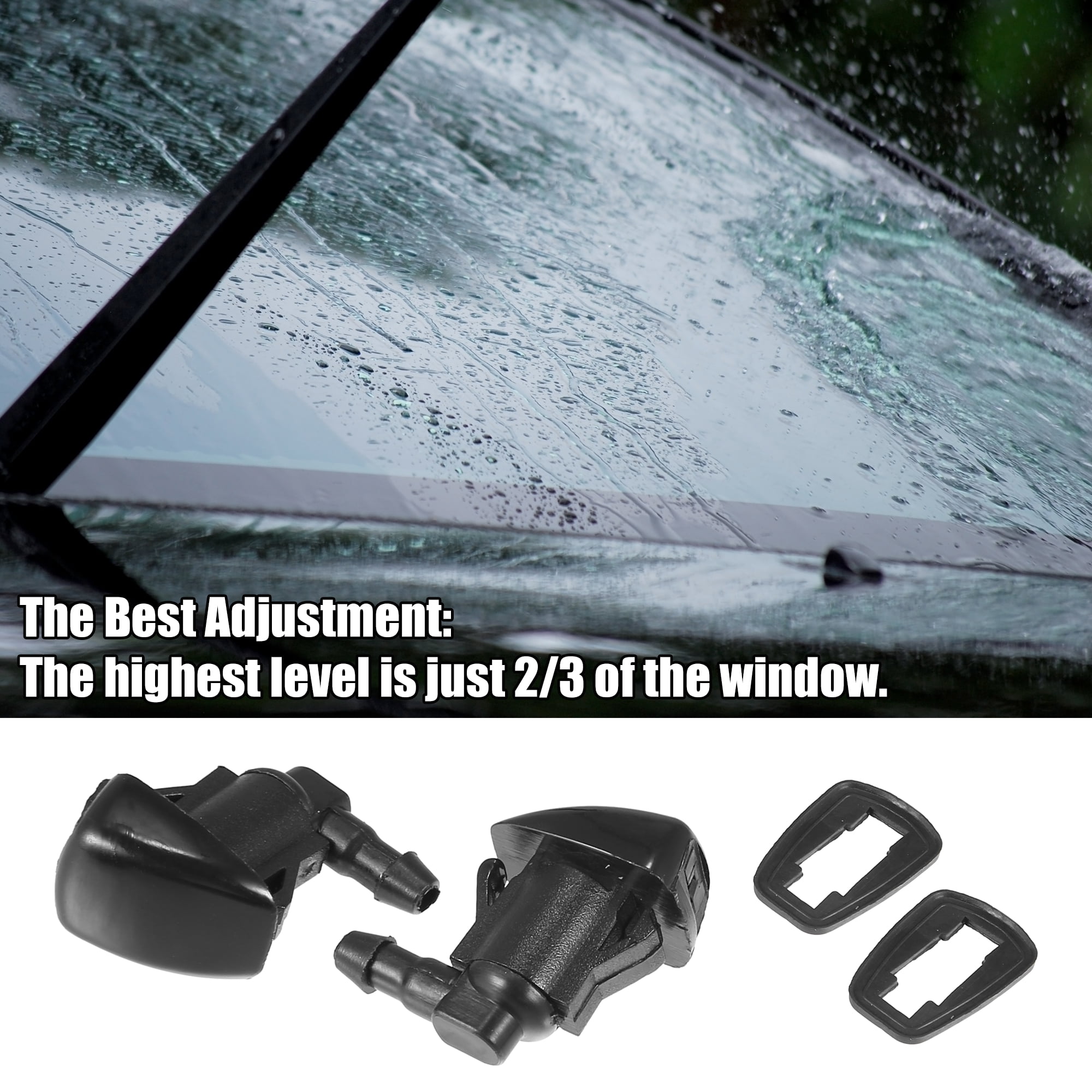 Unique Bargains 3 Pcs Front Windshield Wiper Washer Nozzle