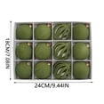 thumbnail image 4 of Fwttom Flocked Christmas Balls Set of 12 - Shatterproof Xmas Tree Ball Ornaments Soft Textured Holiday Decorations Indoor for Christmas Holiday Festive, 2", Army Green, 4 of 9