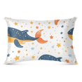 Cartoon Whales Colorful Stars Plush Pillowcase Pillow Slip Bolster Case