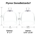thumbnail image 2 of Plymor 6" x 7" Bell Jar Glass Display Dome Cloche, Walnut Wood Veneer Footed Base (Interior size 5.75" x 5.75"), 2 of 2