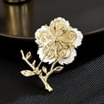 thumbnail image 3 of Guangzhoushicwz Broche de flores con diamantes de imitación y perlas, broches de flores, broches florales, joyas para mujeres y niñas, 3 of 5