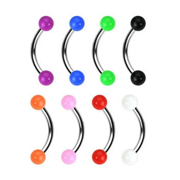 Plain Eyebrow Ring UV Acrylic 16G (1.2mm) (Red)