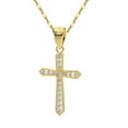 thumbnail image 3 of 1.00 Ct Excellent Round Cut Genuine DiamondCross Pendant Necklace for Ladies Solid 18K Yellow Gold With 18 inches chain, 3 of 4