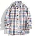 thumbnail image 2 of Long Sleeve Shirts Men's Flannel Shirts Long Sleeve Plaid Shirt Jacket Button Down Warm Casual Heavyweight Cotton Fleece Shirt, 2 of 5