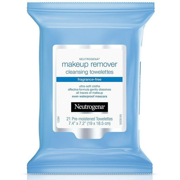 4 Pack Neutrogena MakeUp Remover Cleansing Towelettes FragranceFree 21 ea