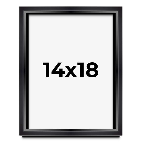 14x18 Shadow Box Frame Black | 1.25 inches Deep Real Wood Contemporary Shadowbox Display Frame | UV