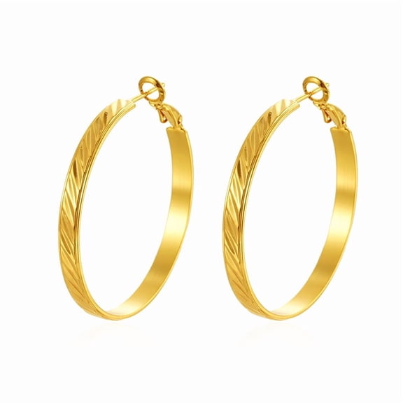 Tilga Sterling Silver/Gold Plated Zircon Hoop Earrings, Women's Twill Silver Hoop Earrings, Lightweight Large Hoop Earrings, Hypoallergenic Thin Hoop Earrings, Suitable for Women 30-60mm