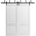 thumbnail image 1 of Sliding Closet Barn Bypass Doors 36 x 96 inches | Lucia 8831 White Silk | Sturdy 6.6ft Rails Hardware Set | Wood Solid Bedroom Wardrobe Doors, 1 of 5