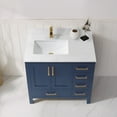 thumbnail image 2 of Vinnova Shannon 36" Single Vanity in Gray Composite Carrara White Stone Countertop without Mirror, 2 of 7