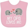 thumbnail image 3 of Inktastic My Opa Loves Me Elephant Boys or Girls Baby Bib, 3 of 4