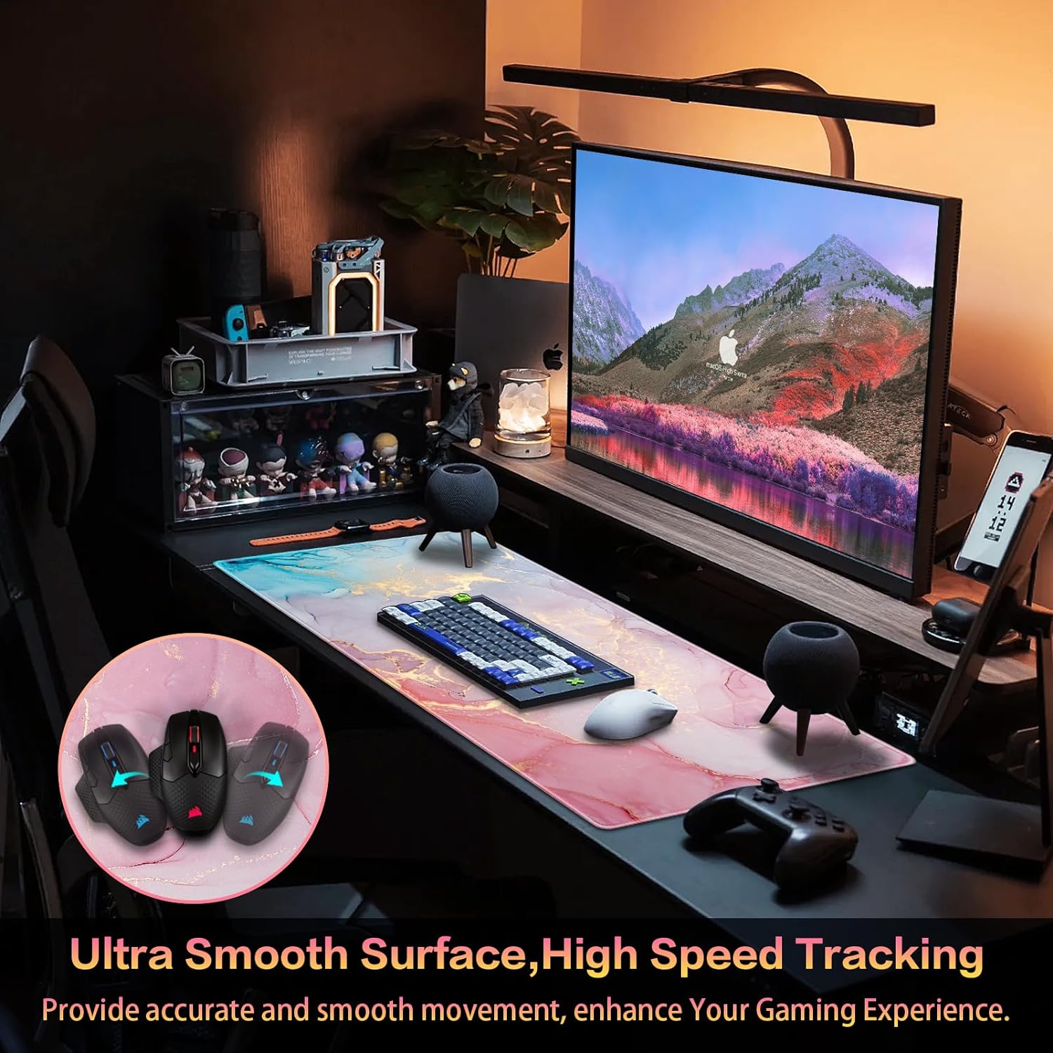 Gaming Mouse Pad, Large Mouse Pad for Desk, 31.5x15.7inch Mouse Pad for Home Office Gaming Work