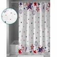thumbnail image 4 of Red Blue Star 4th of July Waterproof Fabric Shower Curtain, Independence Day Fireworks Shower Curtain for Bathroom Curtains Bathtubs Hotel Washable Shower Curtains with 12 Hooks Standard 66x72, 4 of 6