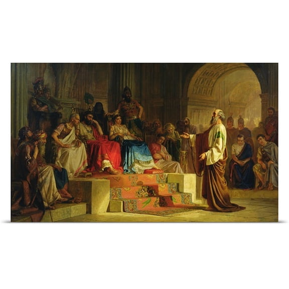 Great BIG Canvas Nikolai (1850-1921) Bodarevski Poster Print entitled Trial of the Apostle Paul (oil on canvas)