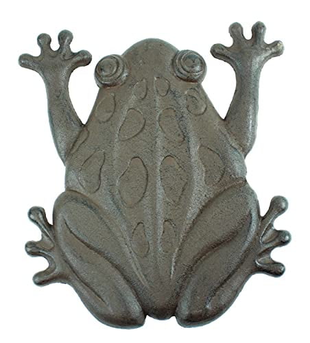 Adorable Cast Iron Frog Paper Weight Garden Yard Shelf Decor Figurine 3 1/2" 