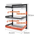 thumbnail image 3 of Wall-Mounted 304 Stainless Steel Kitchen Dish Drain Rack Black, 3 of 6