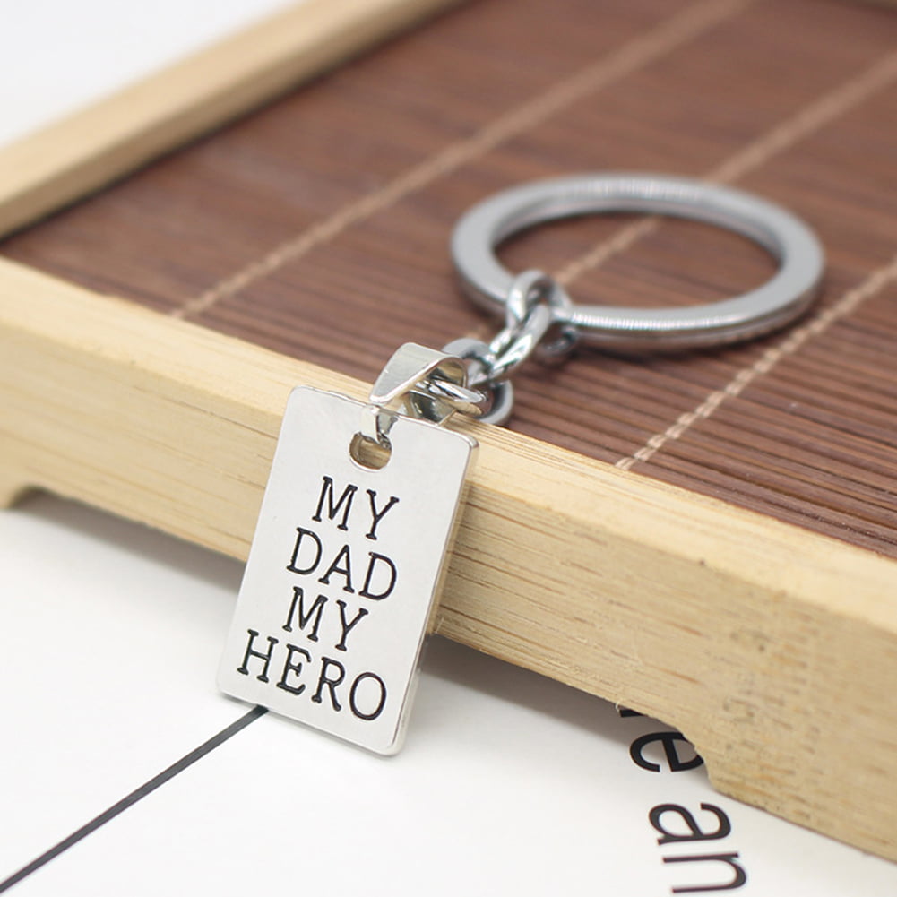 rhodium pendant and charms Key ring Dad "Love you Daddy" Father's Day