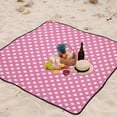 thumbnail image 6 of Polka Dots Pink Picnic Blanket Waterproof Beach Blankets Sandproof Large Mat with Storage Bag Camping Grass Travel Hiking Park 78"x78", 6 of 6