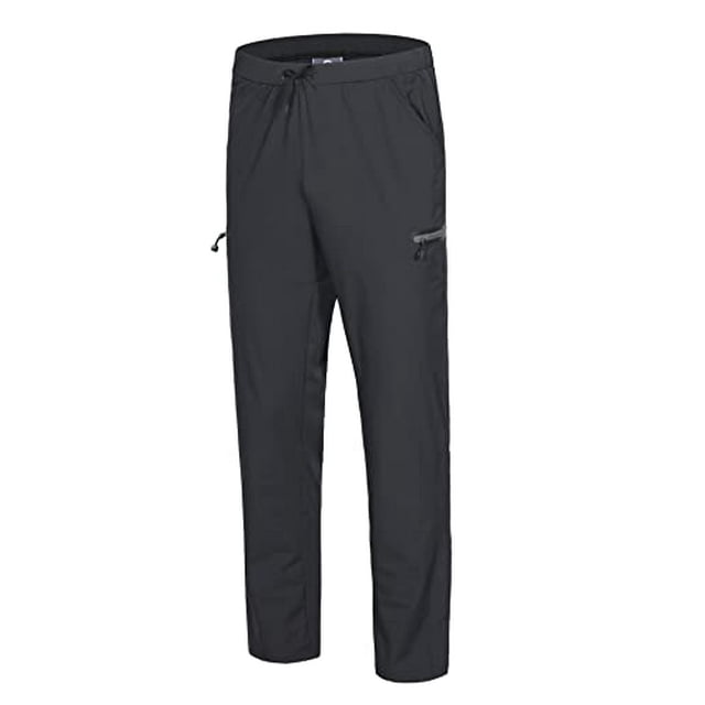 Little Donkey Andy Men's Ultra-Stretch Lightweight Quick Dry Athletic Pants Drawstring Travel Exercise Running Jogging Black XXL
