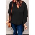 thumbnail image 3 of ABPHQTO Kimono alto y bajo elegante negro para mujer, 3 of 5
