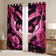 thumbnail image 2 of Castle Fairy Rose Butterfly Black Out Curtains,Love Heart Curtains Pack of 2 (42x63 Each), 2 of 6