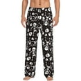 thumbnail image 2 of Picia Skeleton Mens Soft Woven Cotton Elastic Waistband Sleep Pajama Pant Lounge Sleep Pant With Pockets And Drawstring-Large, 2 of 9