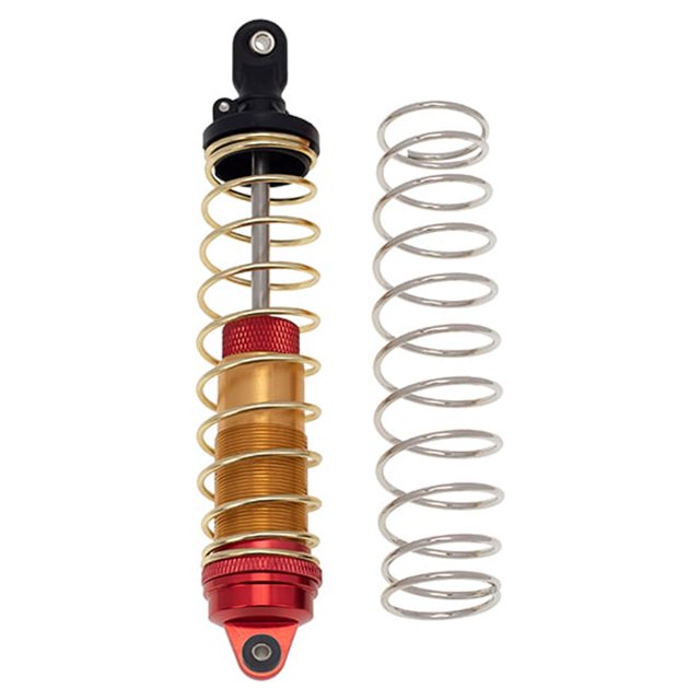 Vogacara Paquete de 2 amortiguadores 1/8 modelo accesorios amortiguador de aceite estructura de Metal diseño de bloqueo Quakeproof resorte integrado RC Kits de construcción modelo 135MM Vogacara FN010638-05