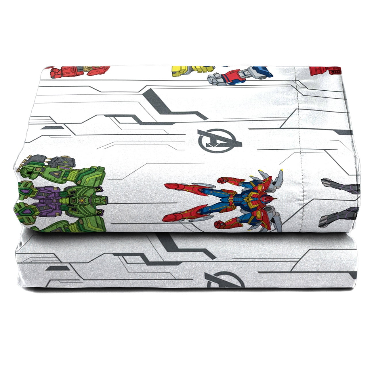 Marvel Avengers Mech Punch 4-Piece Childs Grey Microfiber Bed-in-a-Bag, Twin