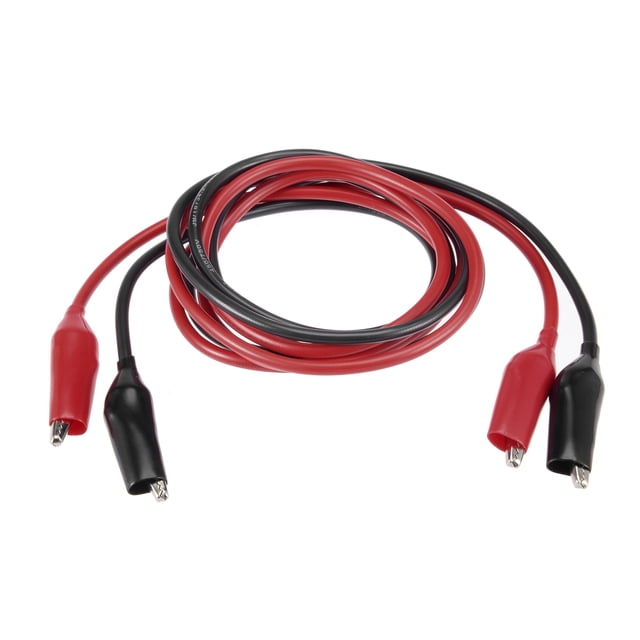 Double Ended Test Lead Alligator Clip Wire Jumper Cable 1.3meter Long 2pcs