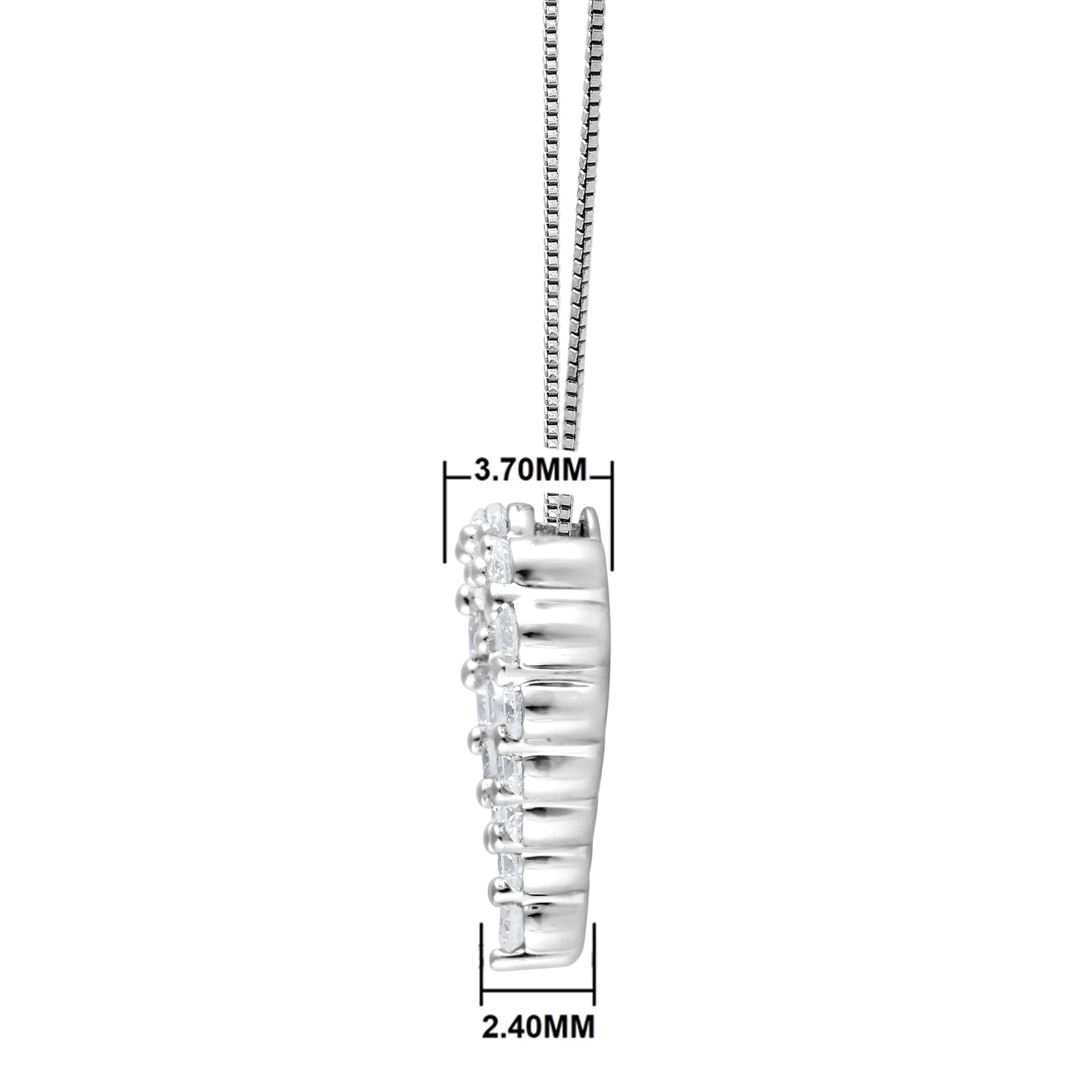 Unique Moments 1/4 Ct Lab Grown Diamond Heart Pendant Necklace in Silver (H-I, SI-I1) 18" for Women