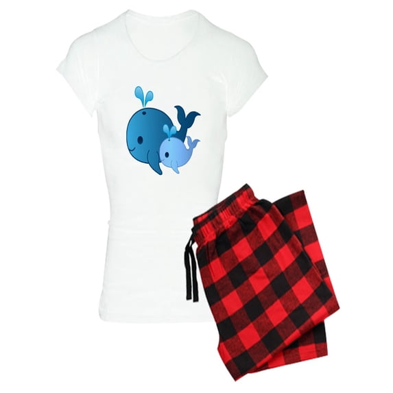 CafePress - Baby Whale Pajamas - Women's Light Pajamas