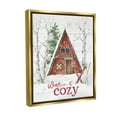 thumbnail image 4 of Stupell Industries Warm & Cozy Cabin Holiday Painting Gold Floater Framed Canvas Art Print Wall Art, 25 x 31, 4 of 10