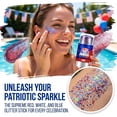 thumbnail image 2 of 4th of July Glitter Stick, 2026 Patriotic Red White Blue Hair Face Body Glitter for Independence Memorial Day, Women's 1OZ(1PC), 2 of 7
