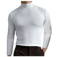 thumbnail image 4 of Cyglowse Men's Soft Thermal Undershirt Mock Turtleneck Long Sleeve Breathable Lightweight Solid Color for Layering Tops White 2XL, 4 of 8