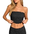 thumbnail image 2 of Women's Floral Lace Tube Top Bandeau Strapless Bras Seamless Stretchy Chest Wrap Cleavage Cover Up for Low Neckline Modesty Panel, 2 of 6