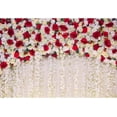 thumbnail image 6 of Red White Rose Floral Theme Photography Backdrop Flowers Wall Wedding Bridal Shower Photo Background Newborn Baby Girl Birthday Party Portrait Cake Table Decor Photo Booth Studio Props, 6 of 6