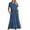 Dark Blue, variant on Women Short Sleeve Crewneck Dress Loose Plain Casual Summer Flowy Tiered Long Maxi Dresses Beach Dresses with Pockets