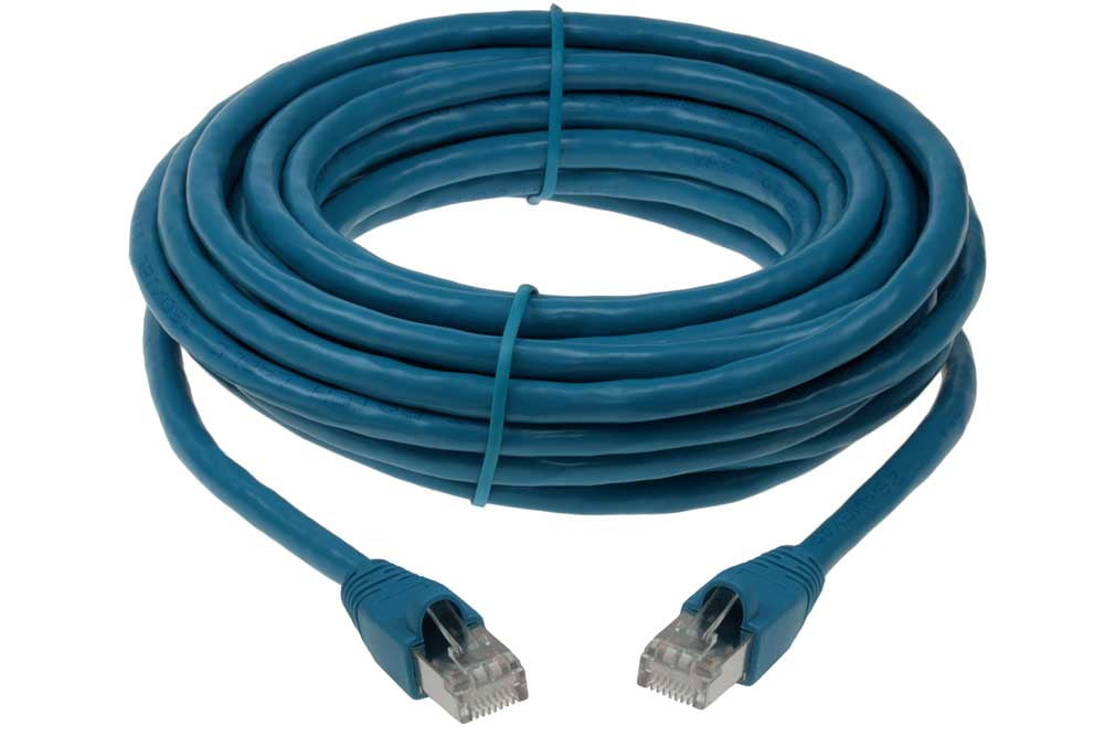 SF Cable Cat6A Shielded (STP) Cable, 50 feet Blue Walmart