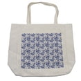 thumbnail image 1 of Paisley Shopping Bag, Boho Leaves in Pastel Tones Curved Tulip Florets Essence Folk Design, Eco-Friendly Reusable Bag for Groceries Beach and More, 15.5" X 14.5", Cream, by Ambesonne, 1 of 2