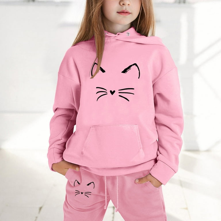 Pink Toddler Tracksuit 2t Kids Tracksuit Athletic Sweatsuits Sets